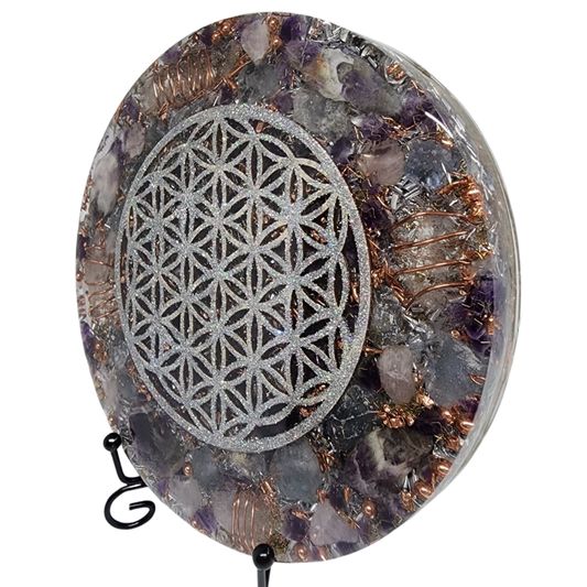 Flower of Life Silver Energy Disk