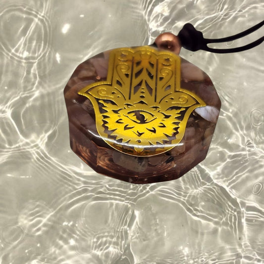 Hamsa Solar Protection Orgonite Pendant