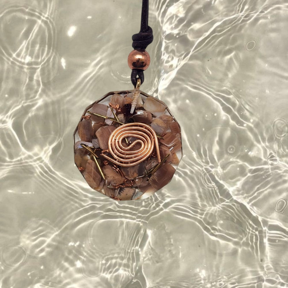 Hamsa Solar Protection Orgonite Pendant