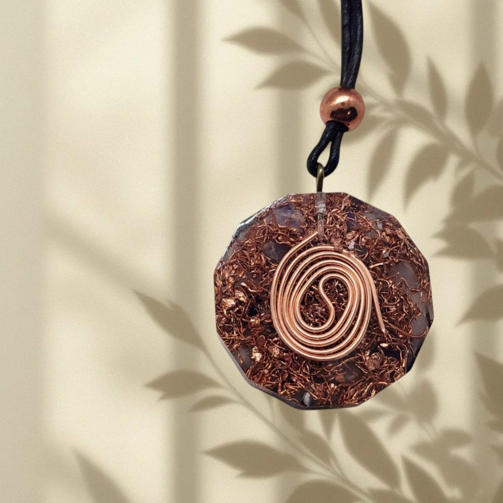 Flower of Life Copper Orgonite Pendant