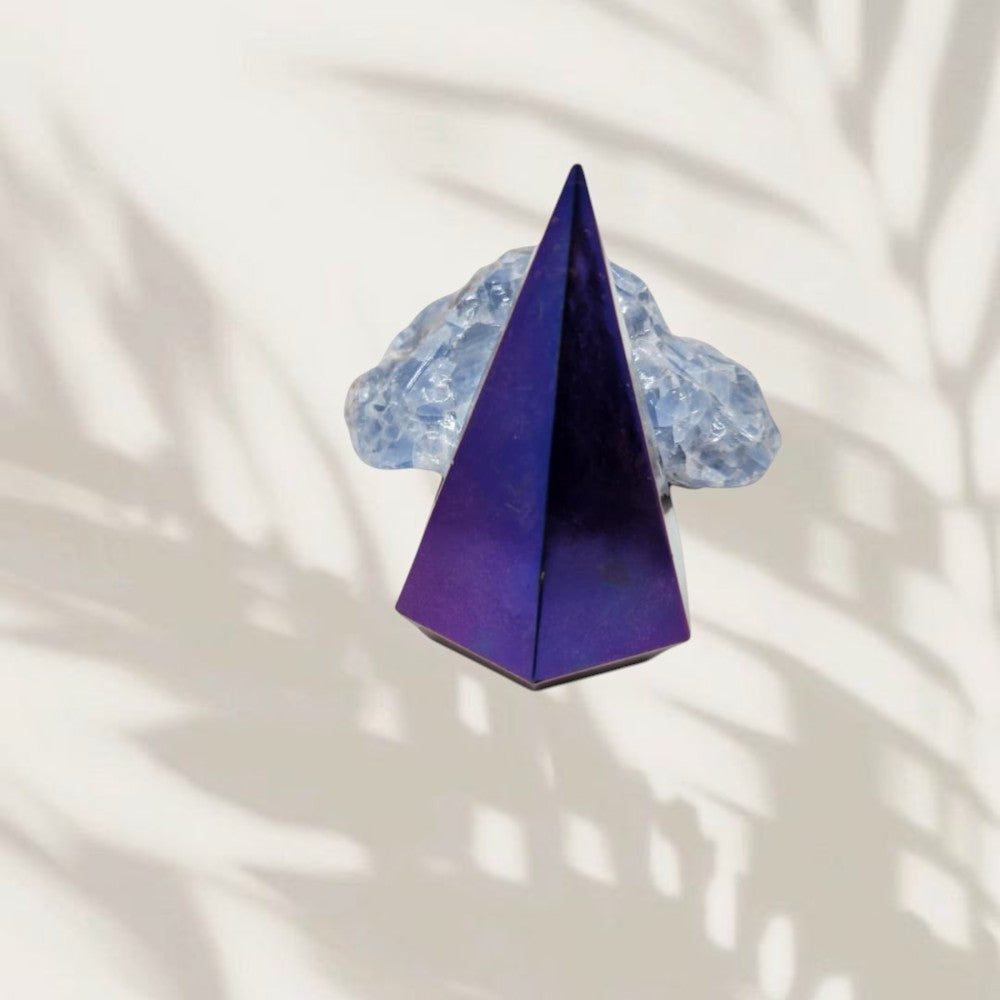 Hexagonal Purple Orgonite pyramid