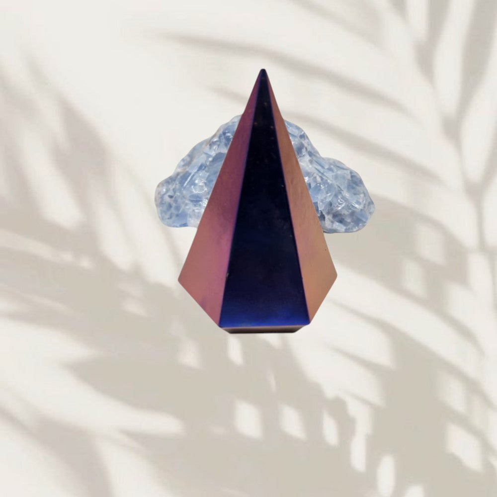 Hexagonal Purple Orgonite pyramid