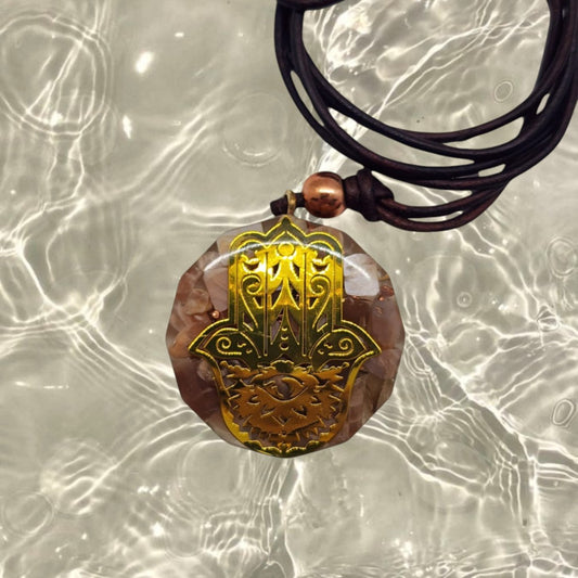 Hamsa Solar Protection Orgonite Pendant