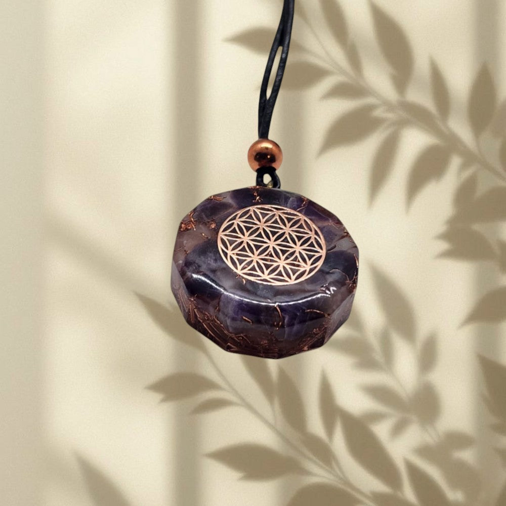 Flower of Life Copper Orgonite Pendant