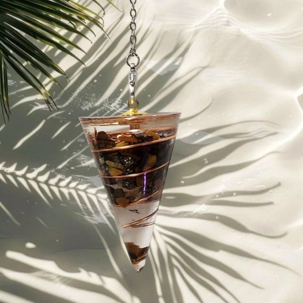 Tiger Eye Round Orgonite Pendulum