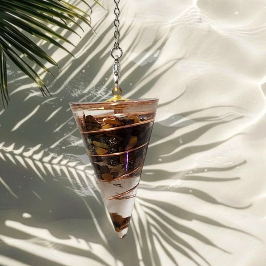 Tiger Eye Round Orgonite Pendulum