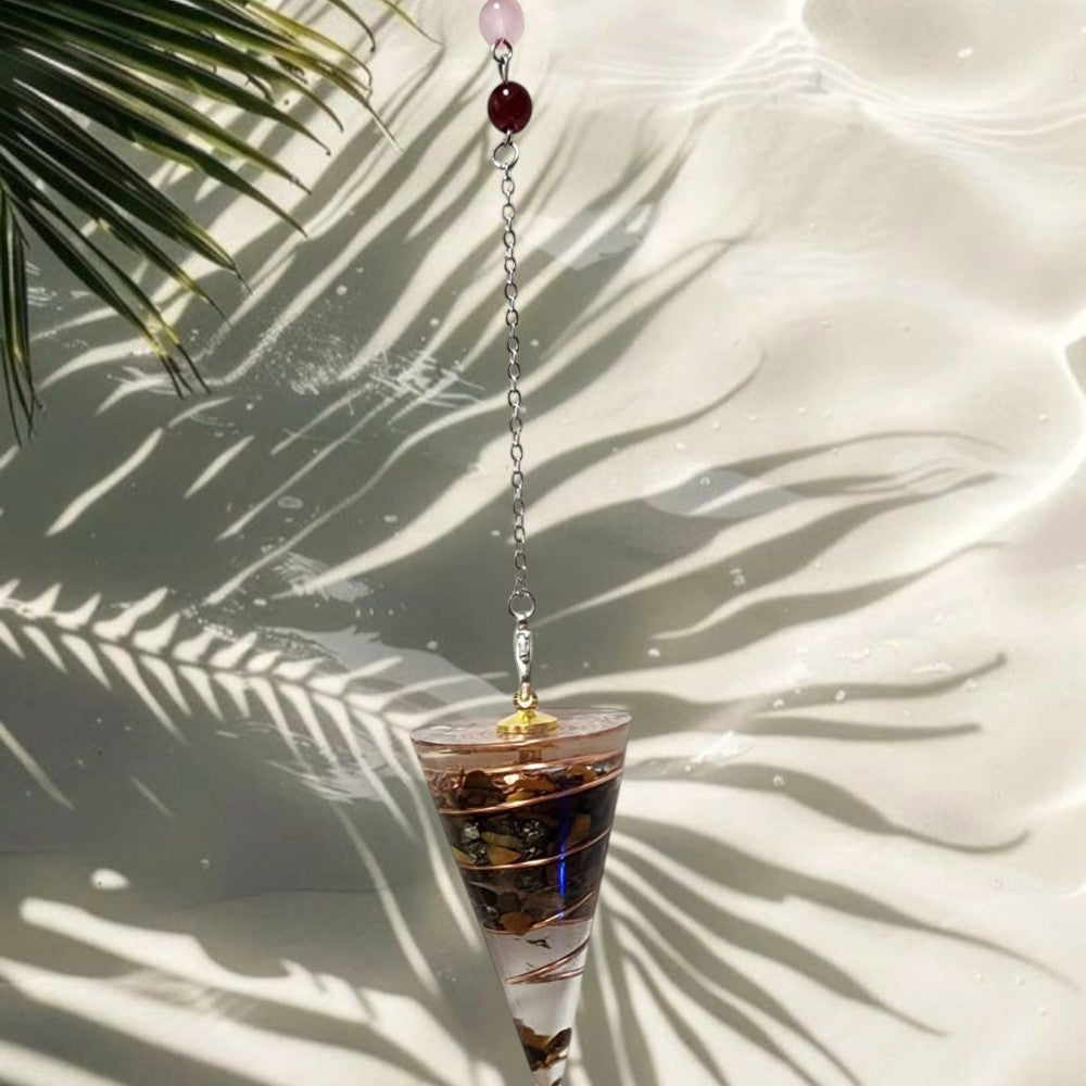 Tiger Eye Round Orgonite Pendulum