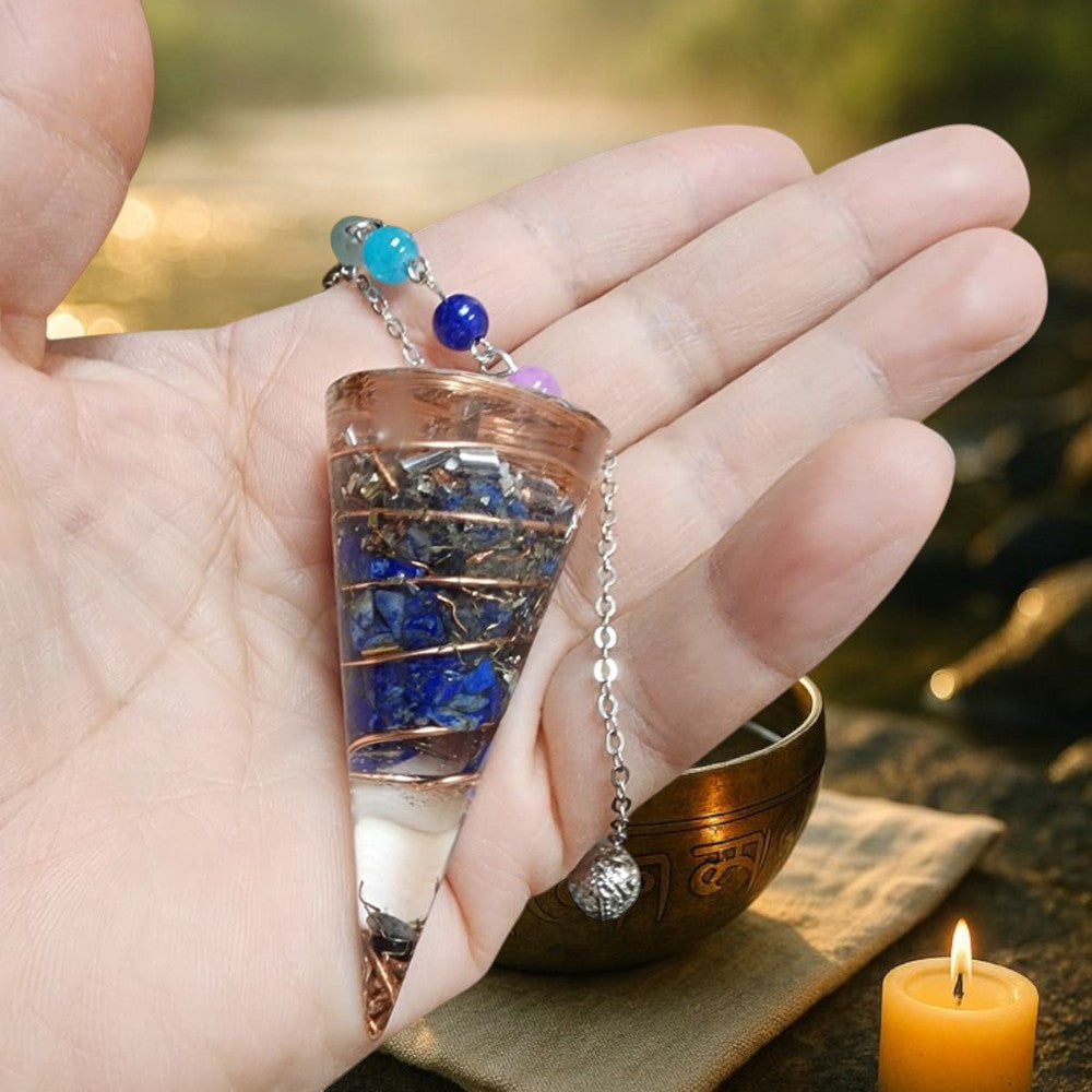 Lapis Lazuli Round Orgonite Pendulum