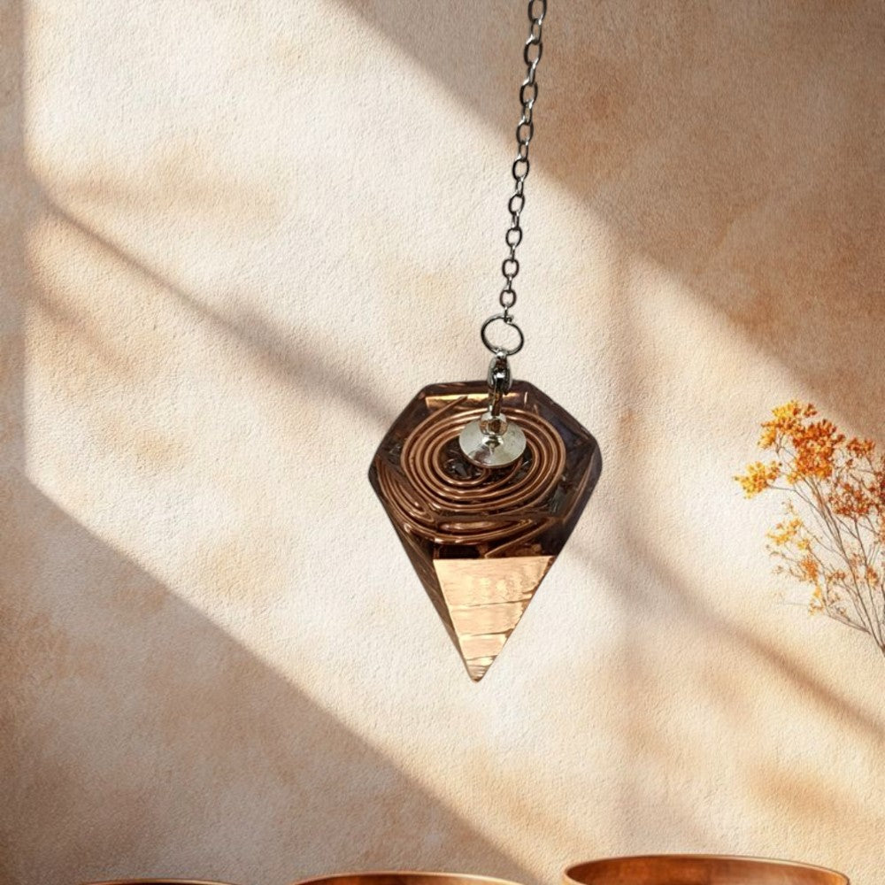 Lepidolite Hexagonal Orgonite Pendulum