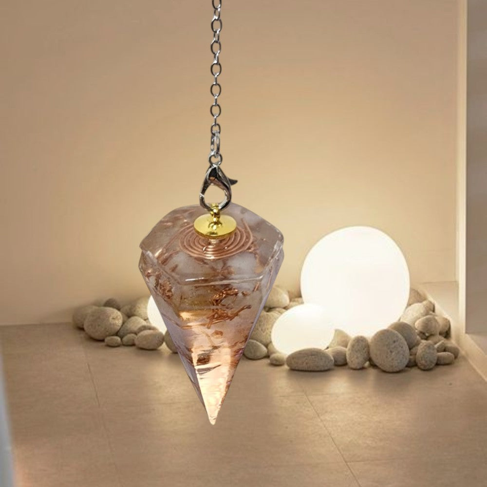 Citrine Hexagonal Orgonite Pendulum