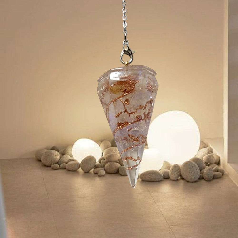 Citrine Hexagonal Orgonite Pendulum