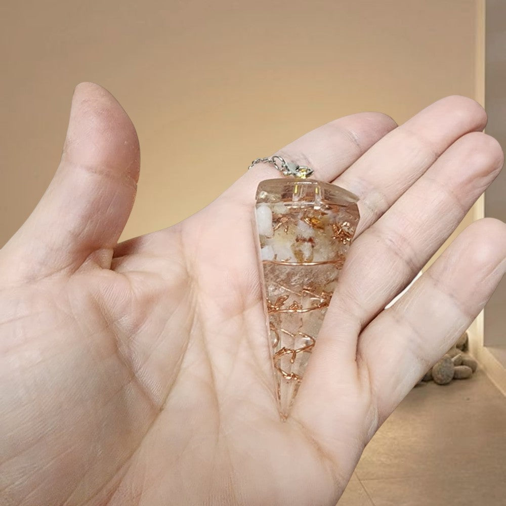 Citrine Hexagonal Orgonite Pendulum