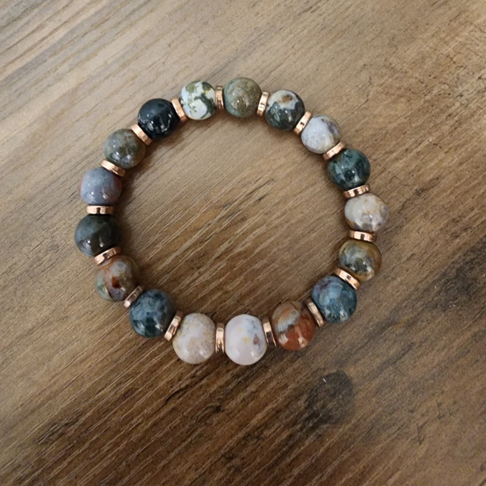 Fancy Jasper Men’s Bracelet – Grounding & Stability | Quantum Charged Energy Bracelet
