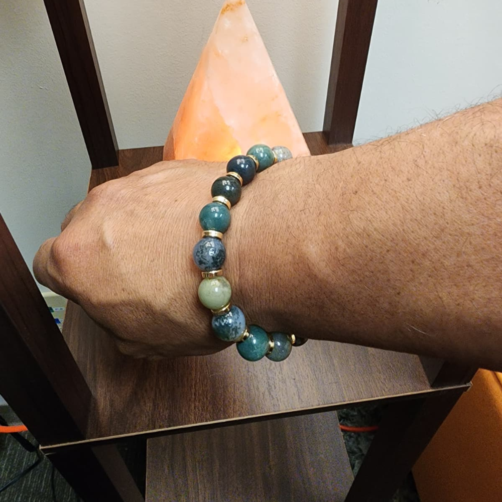 Fancy Jasper Men’s Bracelet – Grounding & Stability | Quantum Charged Energy Bracelet