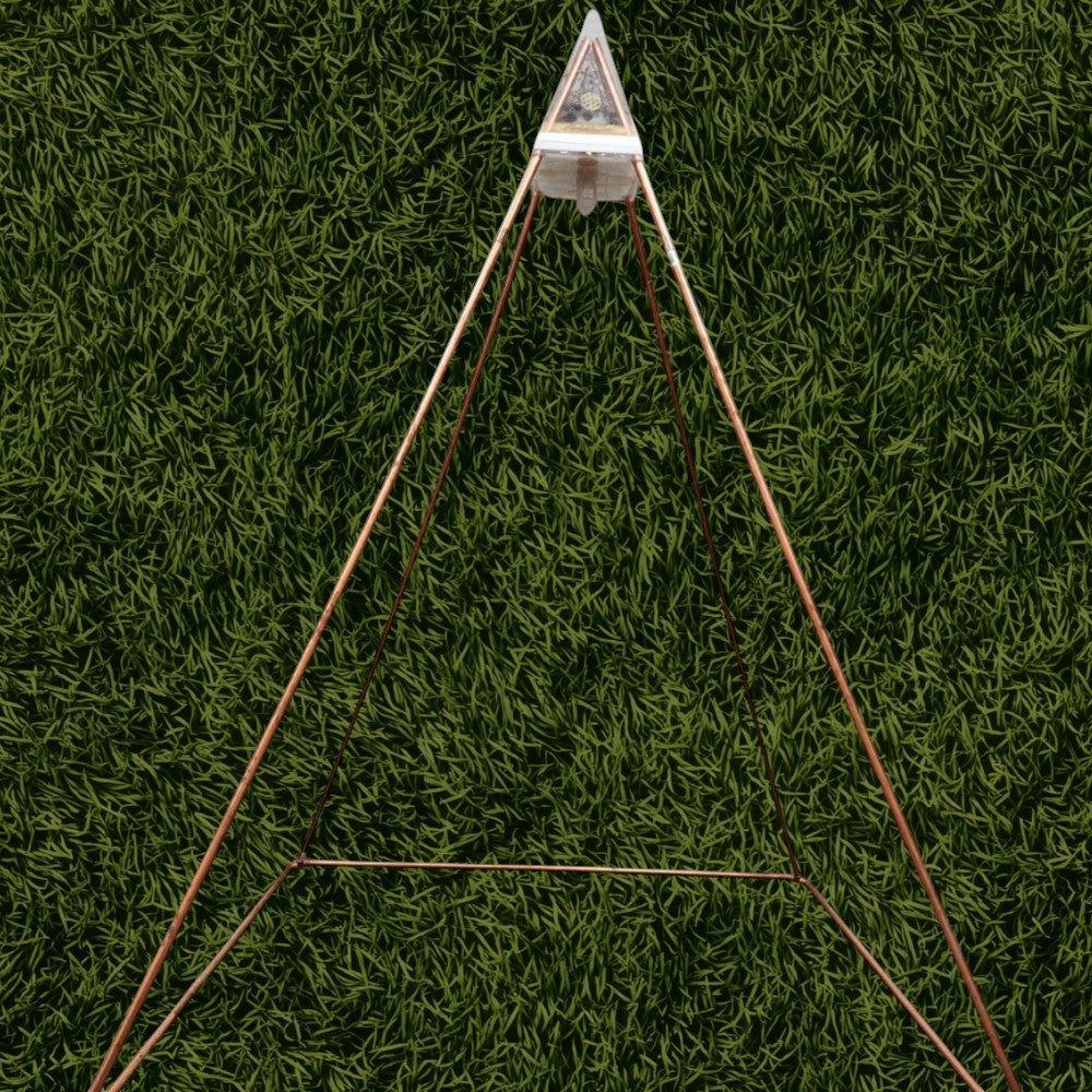 Larimar Light Chamber – Copper Crystal Healing Pyramid