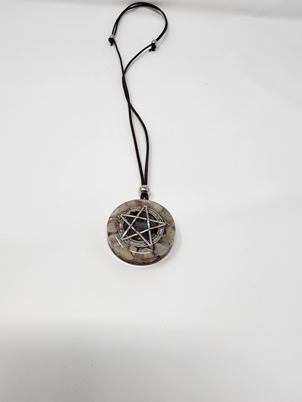 Pentagram, moonstone, shungite