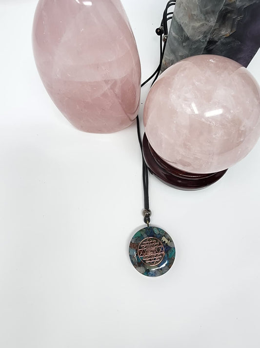 Sri yantra, chrysocola