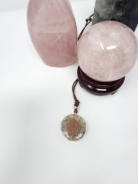 Flower of life/Om, moonstone